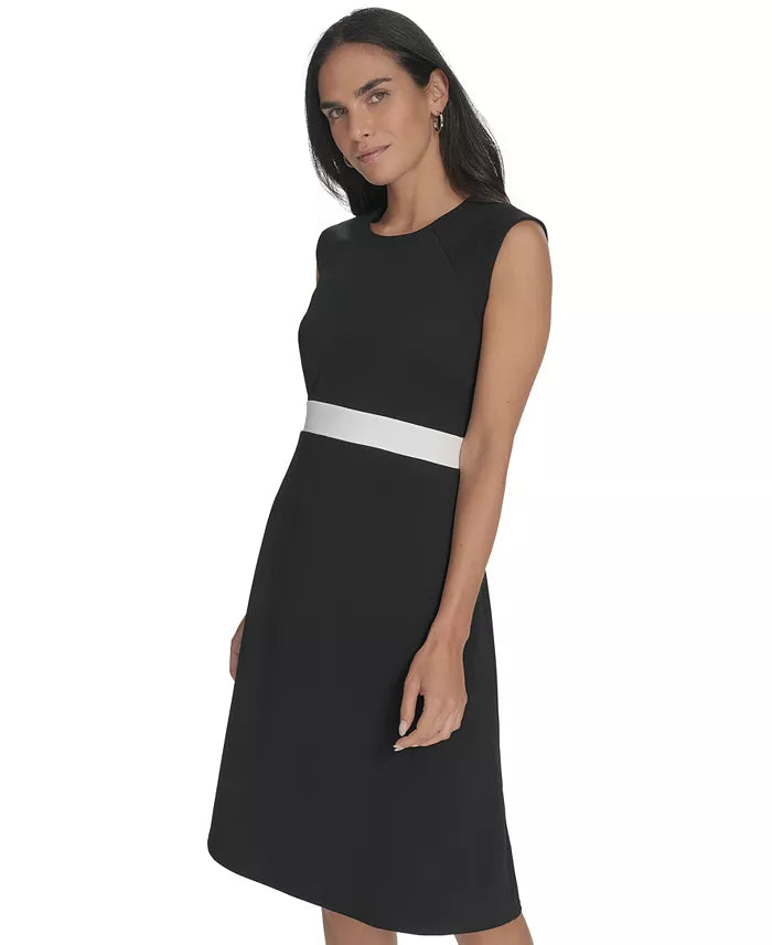 Calvin Klien Women's Jewel-Neck Sleeveless A-Line Dress (12)