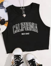 Load image into Gallery viewer, Letter Graphic Crop Tank Top
