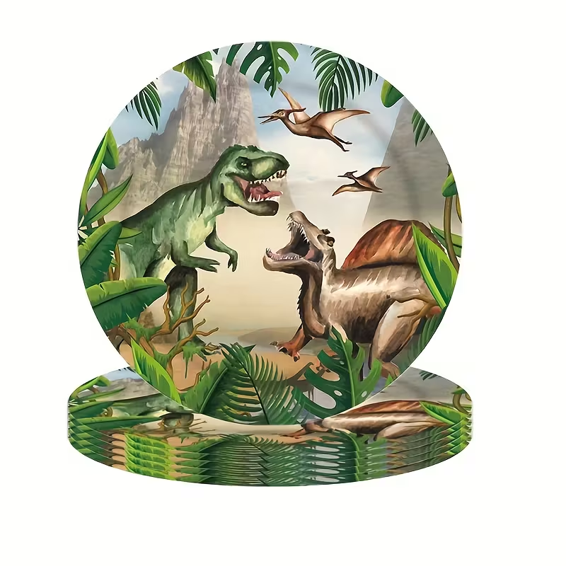 20 PCS Dino Party Paper Plates