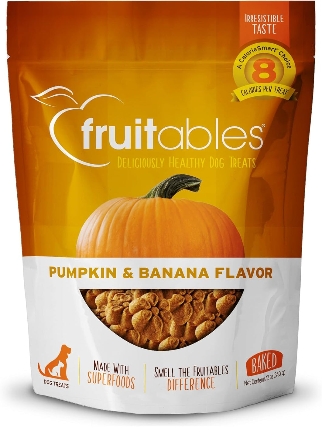 Fruitables Baked Dog Treats Pumpkin and Banana – 12 Ounces