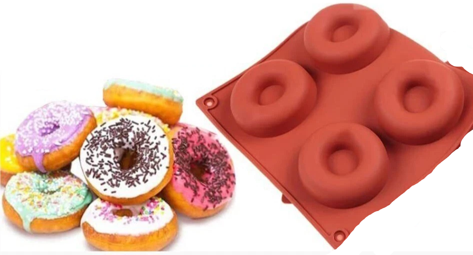 4 Cavity Silicone Donut Mould
