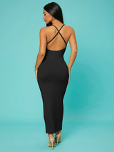 Load image into Gallery viewer, SHEIN SXY Solid Criss-cross Backless Bodycon Dress
