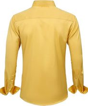 Load image into Gallery viewer, Men&#39;s Dress Shirts Long Sleeve Yellow (Large)
