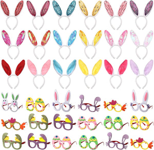 36 PCS Easter Headband Set with Glasses