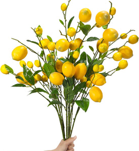 6 Pcs 36.22 Inches Artificial Lemon Branches Decor