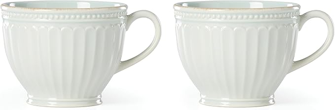 French Perle Groove 2-Piece Latte Mug Set