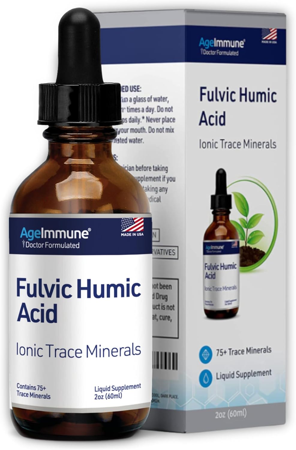 Fulvic Humic Acid 75 + Trace Minerals Liquid Supplement