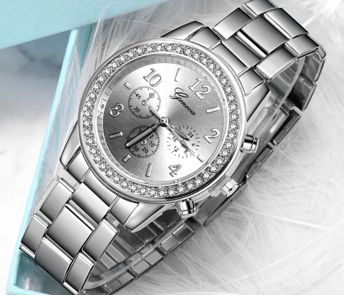 GENEVA Feminino Luxury Watch - Silver