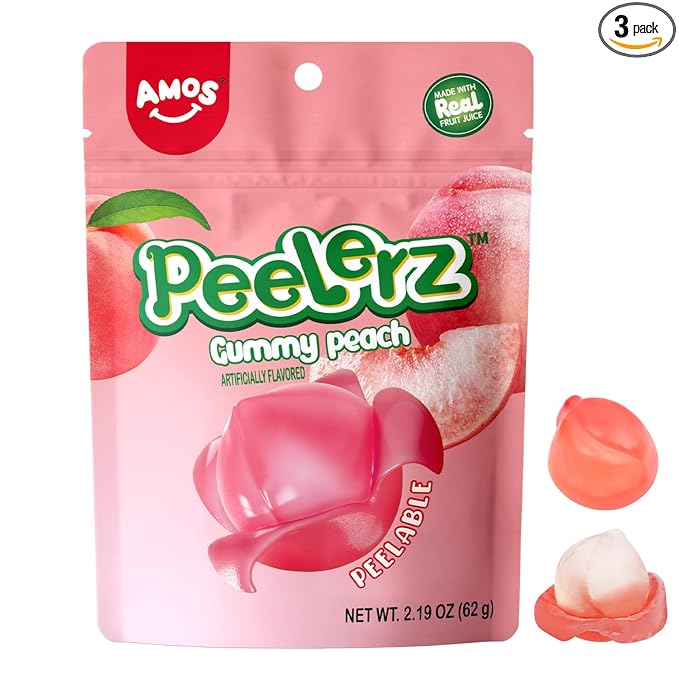 Peelerz Gummy Peach Peeling Candy 3 Pack