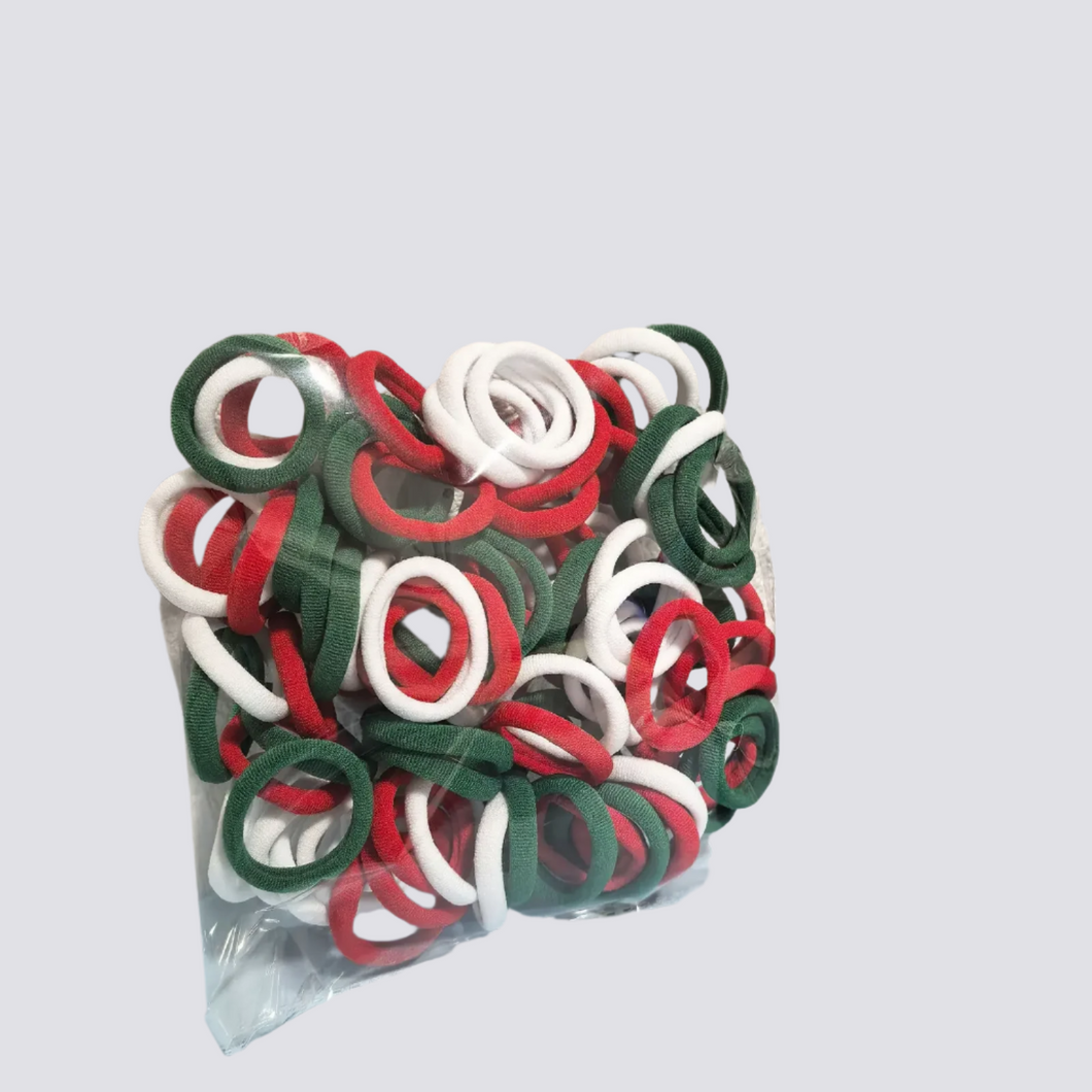 100pcs Seamless Elastic Hair Ties 3 Colors
