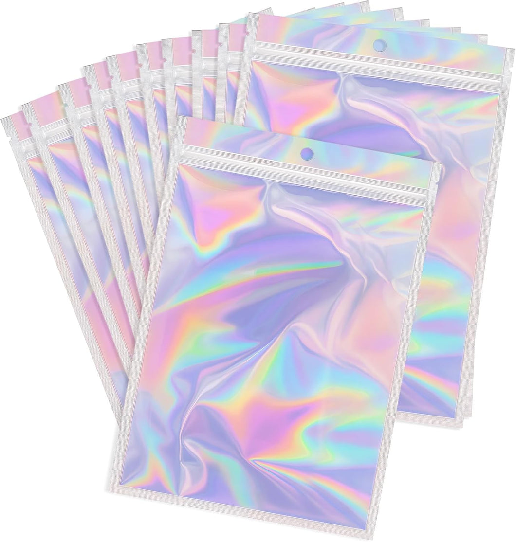 50pcs Holographic Foil Zip Bags (5 x 7 