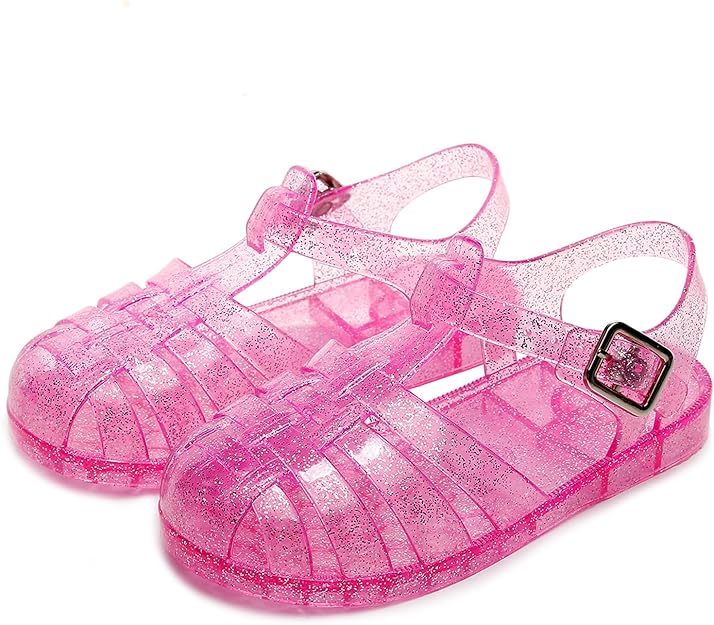 Toddler Girls Jelly Sandals Soft Rubber Sole (size 26)