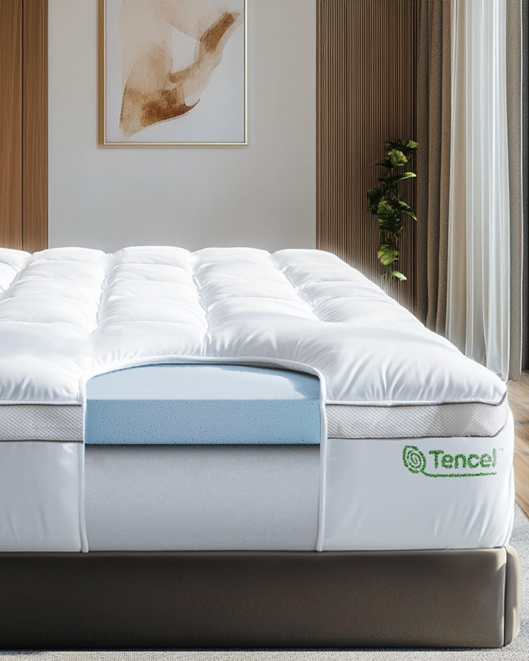 ViscoSoft 4 Inch Pillow Top Memory Foam Mattress Topper King
