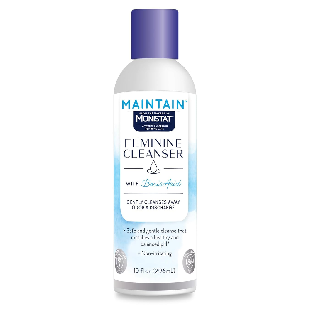 Monistat Boric Acid Feminine Cleanser, Fragrance Free Feminine Wash, 10 Fl Oz,