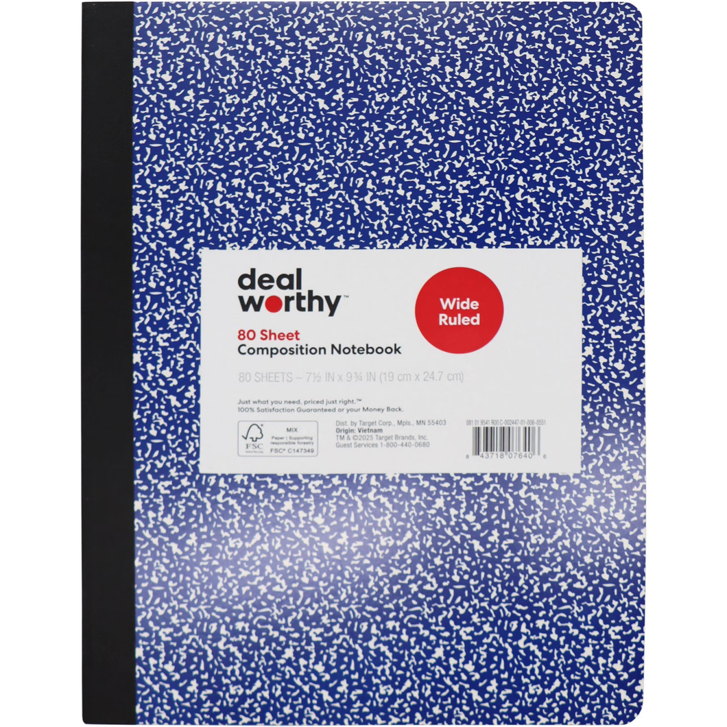 Composition Book Wide Ruled