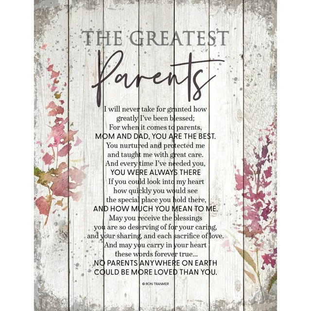 Greatest Parents Wood Plaque 8x10