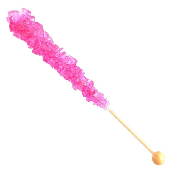 Pink Cherry Rock Candy Sticks Lollipops (18 Pack)