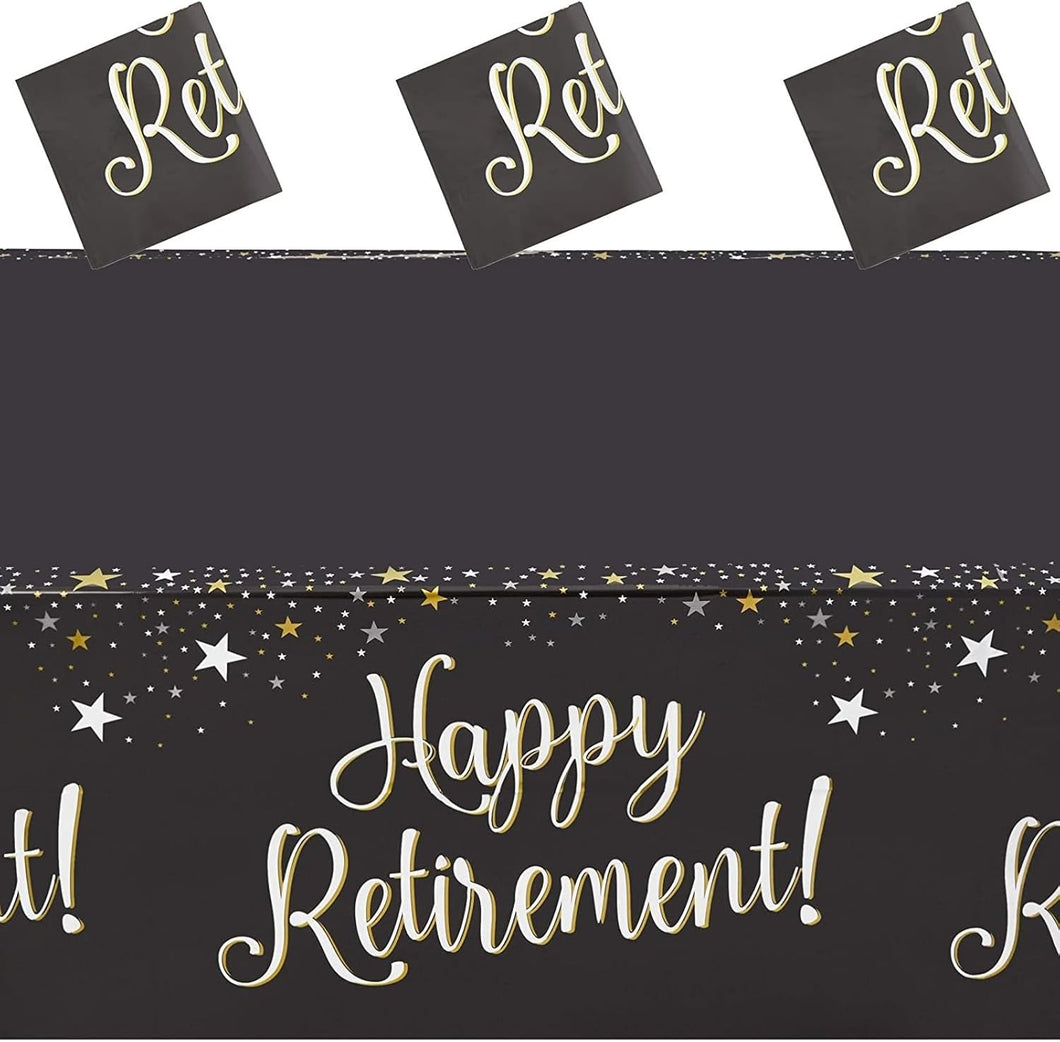 Sparkle and Bash Happy Retirement Party Table Covers (54 x 108 in, 3 Pack