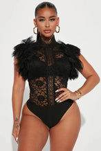 Load image into Gallery viewer, FashionNova Ruffle Some Feathers Bodysuit (Large)
