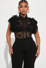 Load image into Gallery viewer, FashionNova Ruffle Some Feathers Bodysuit (Large)
