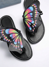 Load image into Gallery viewer, Ladies&#39; Butterfly Print Flat Slippers
