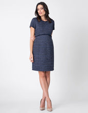 Load image into Gallery viewer, SERAPHINE Navy Blue Bouclé Maternity Shift Dress Size: 4
