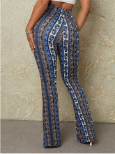 Load image into Gallery viewer, SHEIN SXY Floral &amp; Paisley Print Knot Front Flare Leg Pants

