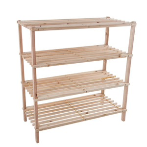 4-Tier Wooden Shoe Rack Organizer