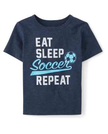 Baby and Toddler Boys Eat Sleep Soccer Repeat Graphic T-Shirt (3T)