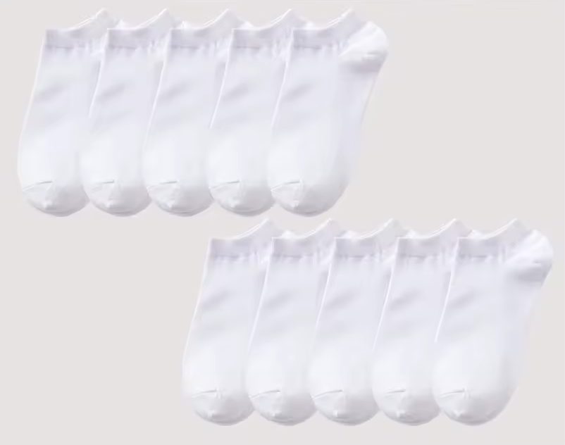 Low Cut Men's Socks Solid Color White (EU37-42)