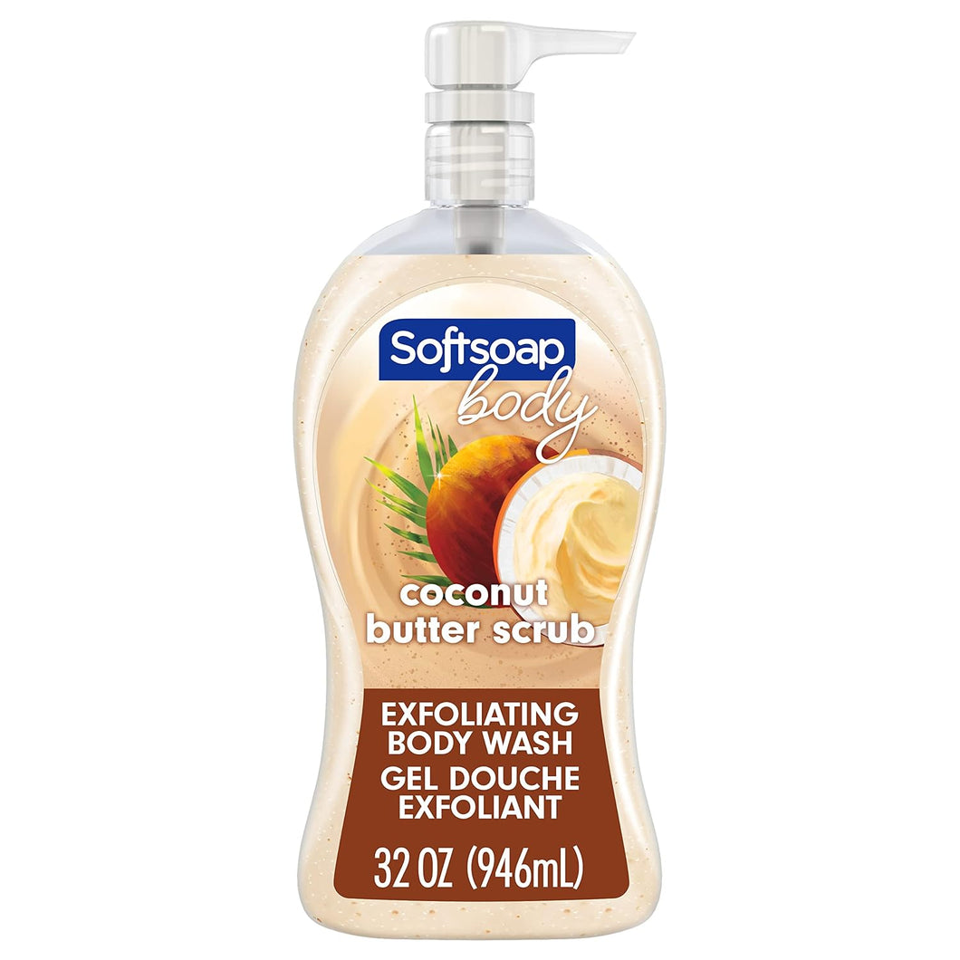 Softsoap Body Wash Pump, Coconut Butter Scrub,
