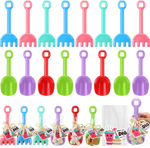 24 Sets Summer Gifts for Kids Beach Shovel Rake with Hope You Dig Your Summer Cards for Students