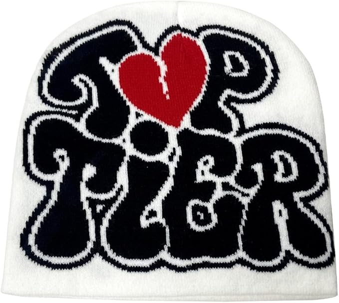 Y2K Beanie Top Tier Letter Print