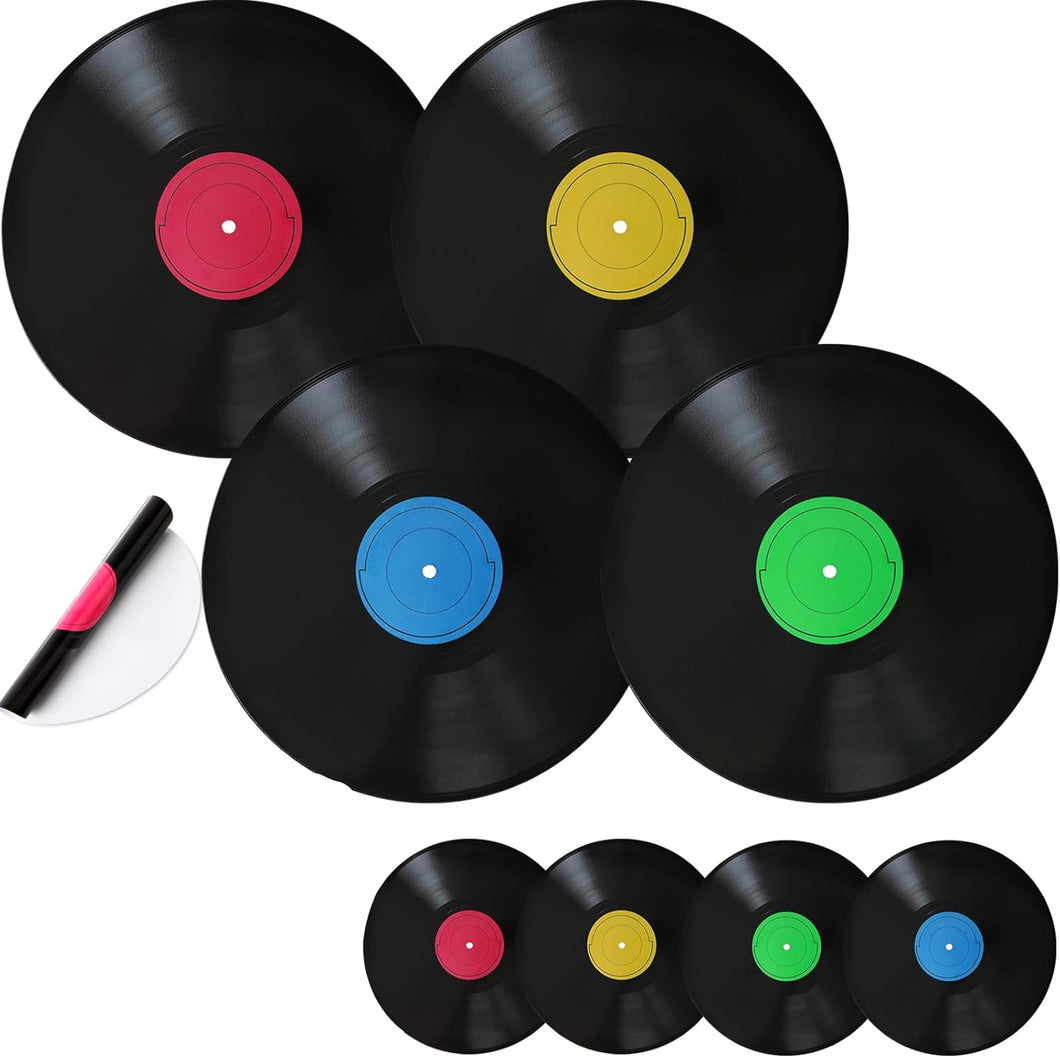 Tinlade 100 Pieces Rock and Roll Vinyl Record Paper Placemats Disposable