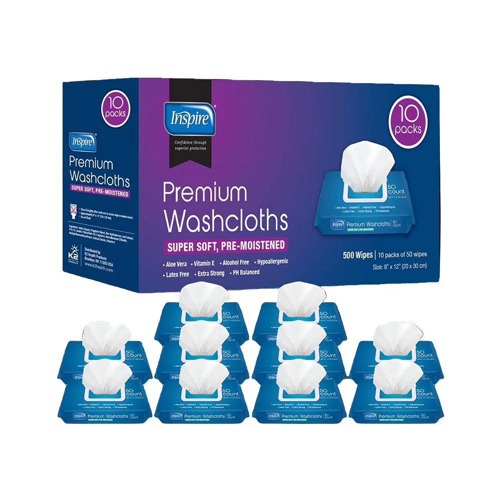 Inspire Adult Wash Cloths 500 Count