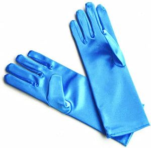 DreamHigh Kids Stretch Satin Blue Gloves