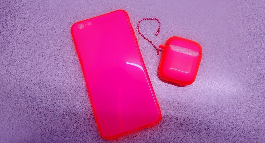 TPU iPhone 6 Plus Florescent Pink - Phone and Air pods Cases