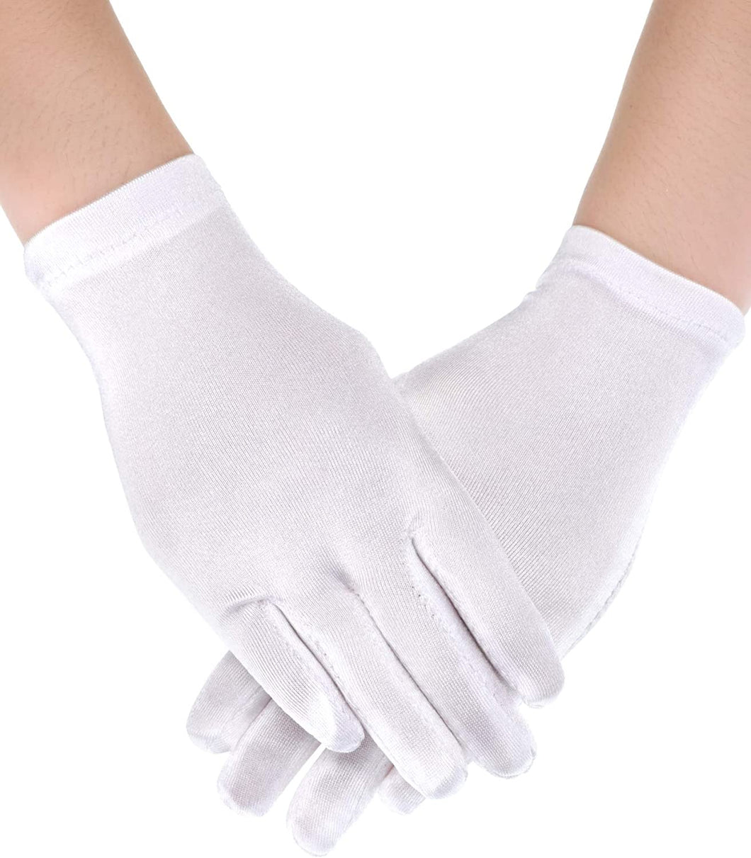 N'ICE Caps Women White Satin Gloves