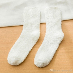 Fuzzy White Socks