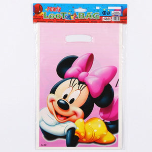 Minnie Mouse Loot Goody Goodie Bag, 6.5” x 10” Pearly Plastic - 2Pc