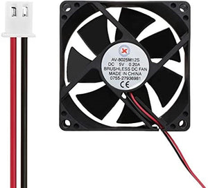 CPU Cooler, Alloet Low Noise AV-8025M12S DC 5V 0.2A Cooling Fan