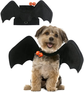 DIYASY Halloween Bat Wing Costume Halloween Black Bat Costume Decoration for Puppy Dogs Cats with Bells Size: Large