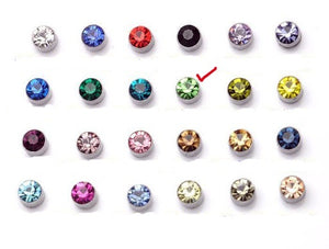 Stainless Steel Green Magnetic Studs with Gems