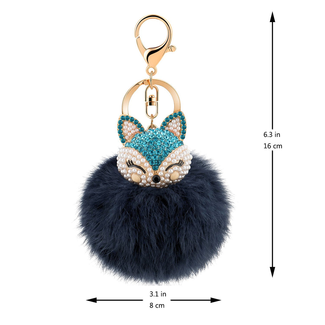 Rabbit Fur Key-chain and Hair Clip