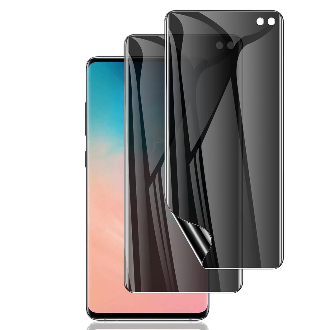 LYWHL Samsung Galaxy S10 Plus Privacy Screen Protector, Anti-Spy Flexible Film TPU Screen Protector for Samsung Galaxy S10 Plus / S10+ [Support Fingerprint ID] [Easy Installation Frame]