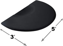Load image into Gallery viewer, Saloniture 3 ft. x 5 ft. Salon &amp; Barber Shop Chair Anti-Fatigue Floor Mat - Black Semi Circle - 1/2 in. Thick
